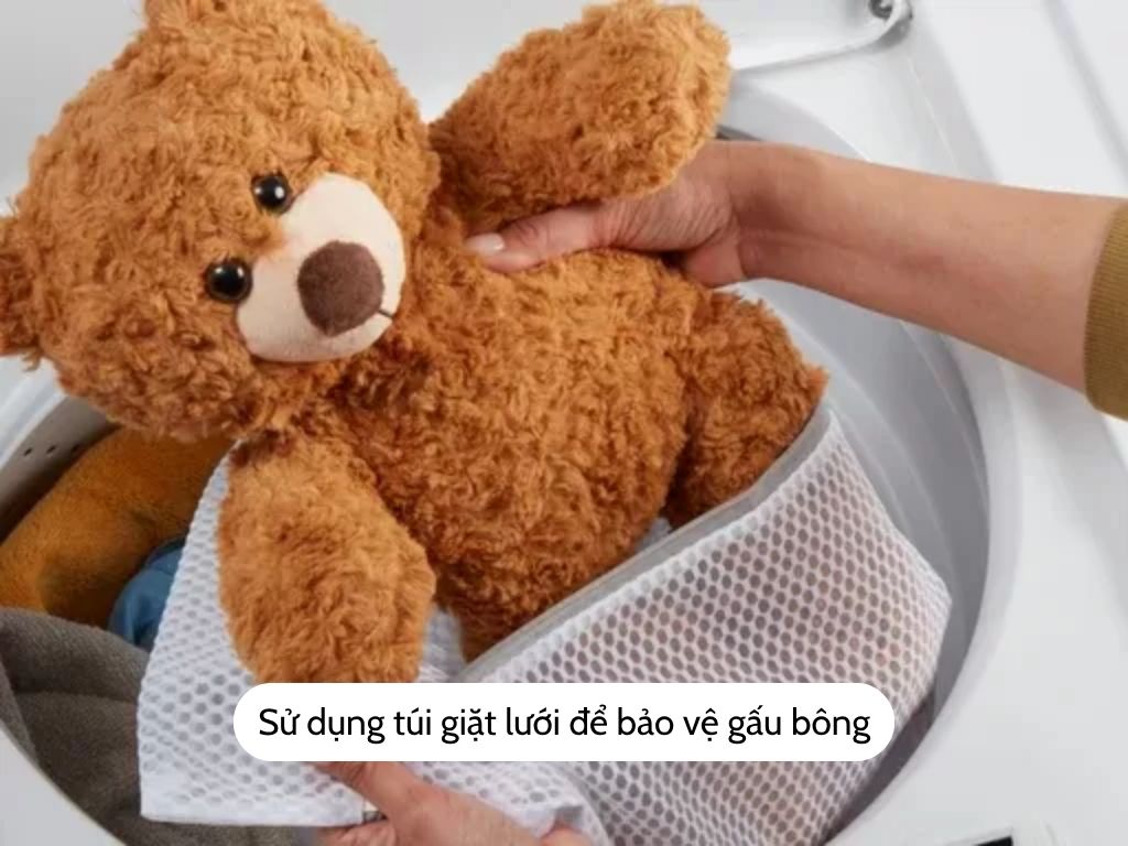 Giặt gấu bông bằng máy giặt