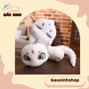 gấu bông hình con rắn màu trắng