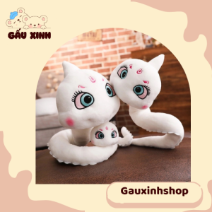 gấu bông hình con rắn màu trắng