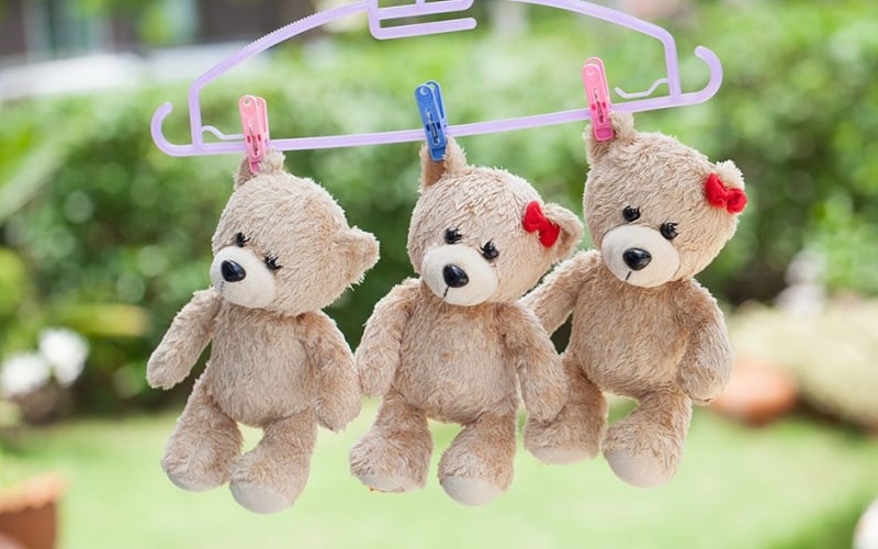 Giặt gấu bông bằng máy giặt