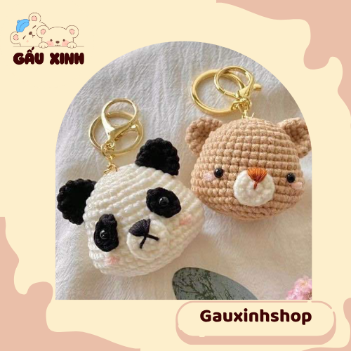 gấu khóa móc len
