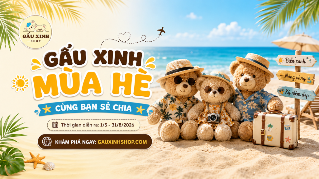 Gấu xinh mùa hè cùng bạn chia sẻ
